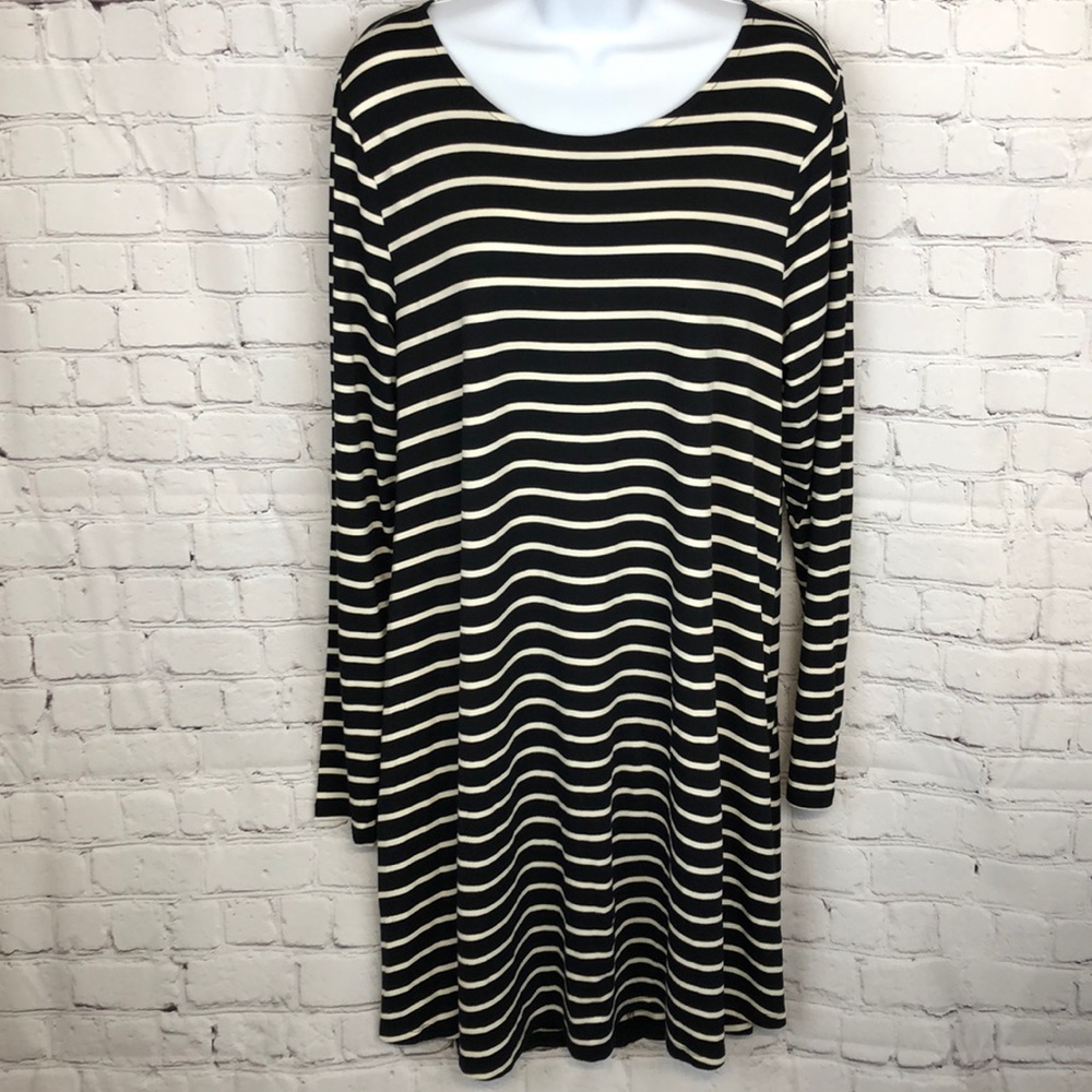 *NWT* a.n.a Striped Long Sleeve Swing Dress